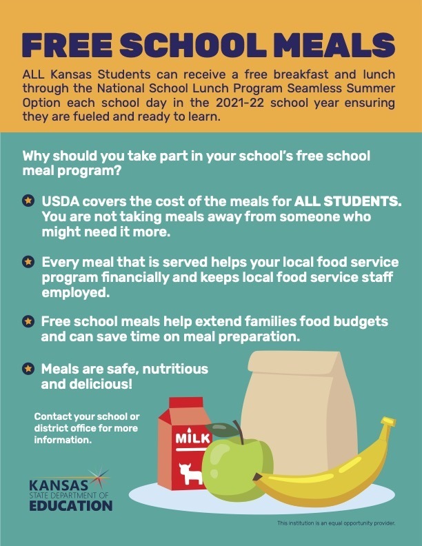 Free school meals available for all students during 20212022 school